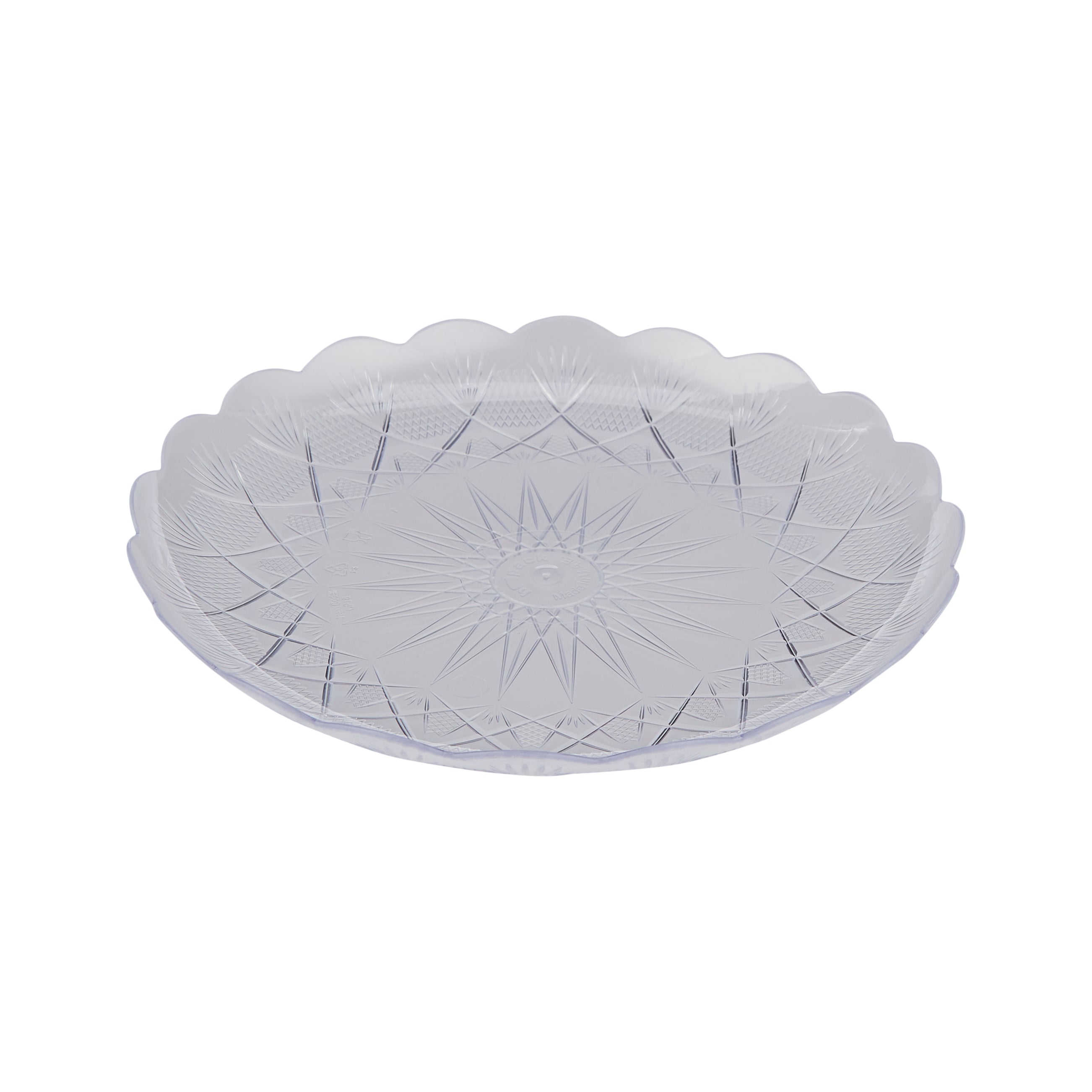 18 Cm Round Crystal Design Plate