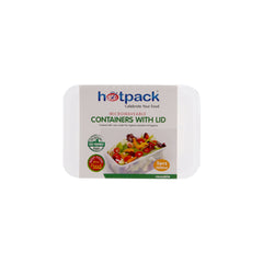 Microwave Container 1000 ML With Lid 5 Pieces X 20 Packets