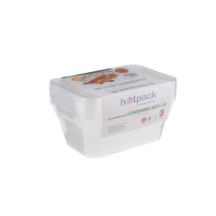 Microwave Container 1000 ML With Lid 5 Pieces X 20 Packets