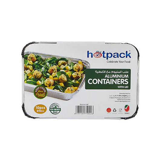 Aluminum Containers with Lid 8389 ( 890 CC ) 10 Pieces