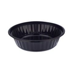 Black Base Round Ribbed Container With Lids