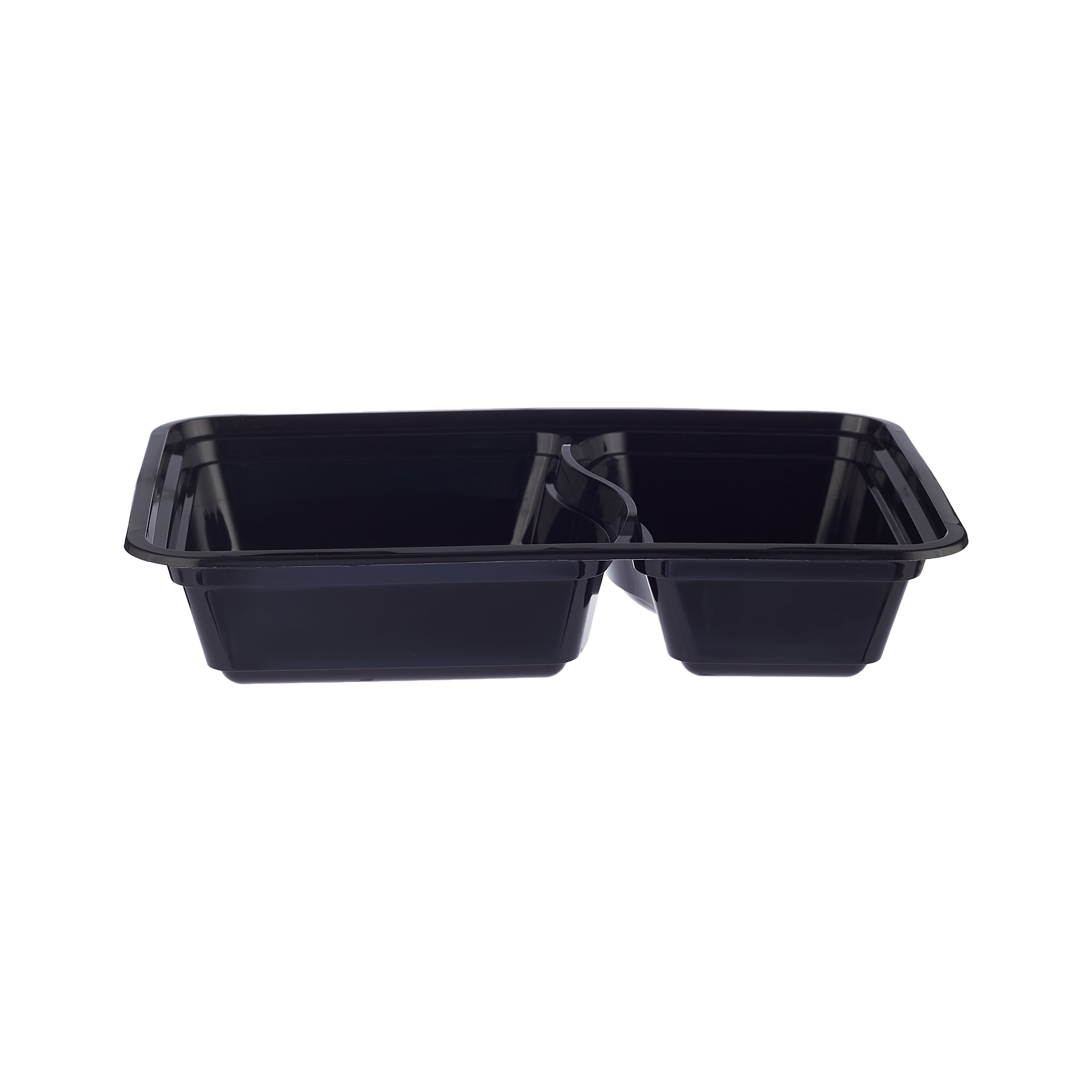 Black Base Rectangular Microwavable Compartment Container with Lids 5 Pieces - hotpack.om