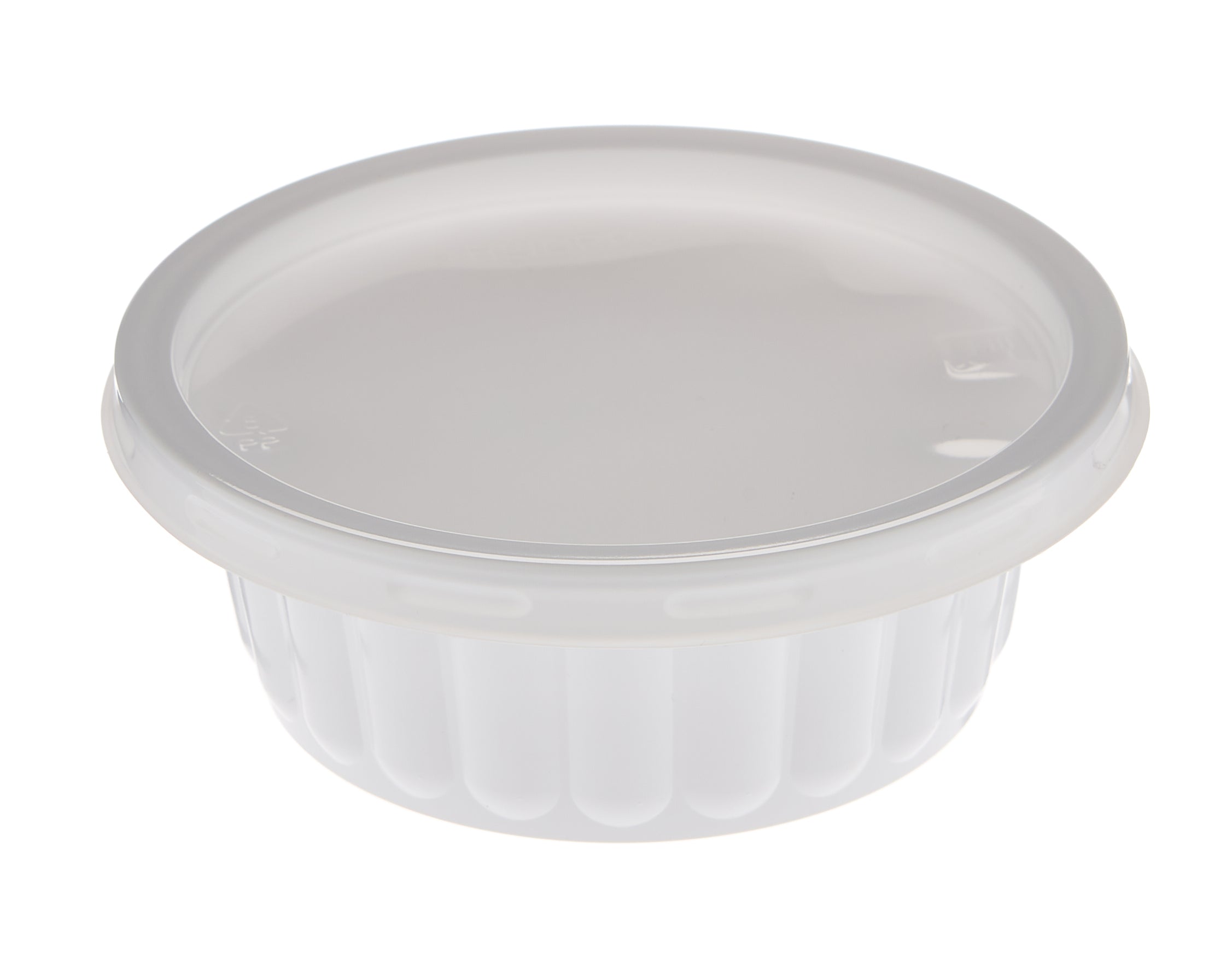 Round white disposable PP plastic corrugated container for soups and gravy - Hotpack Oman