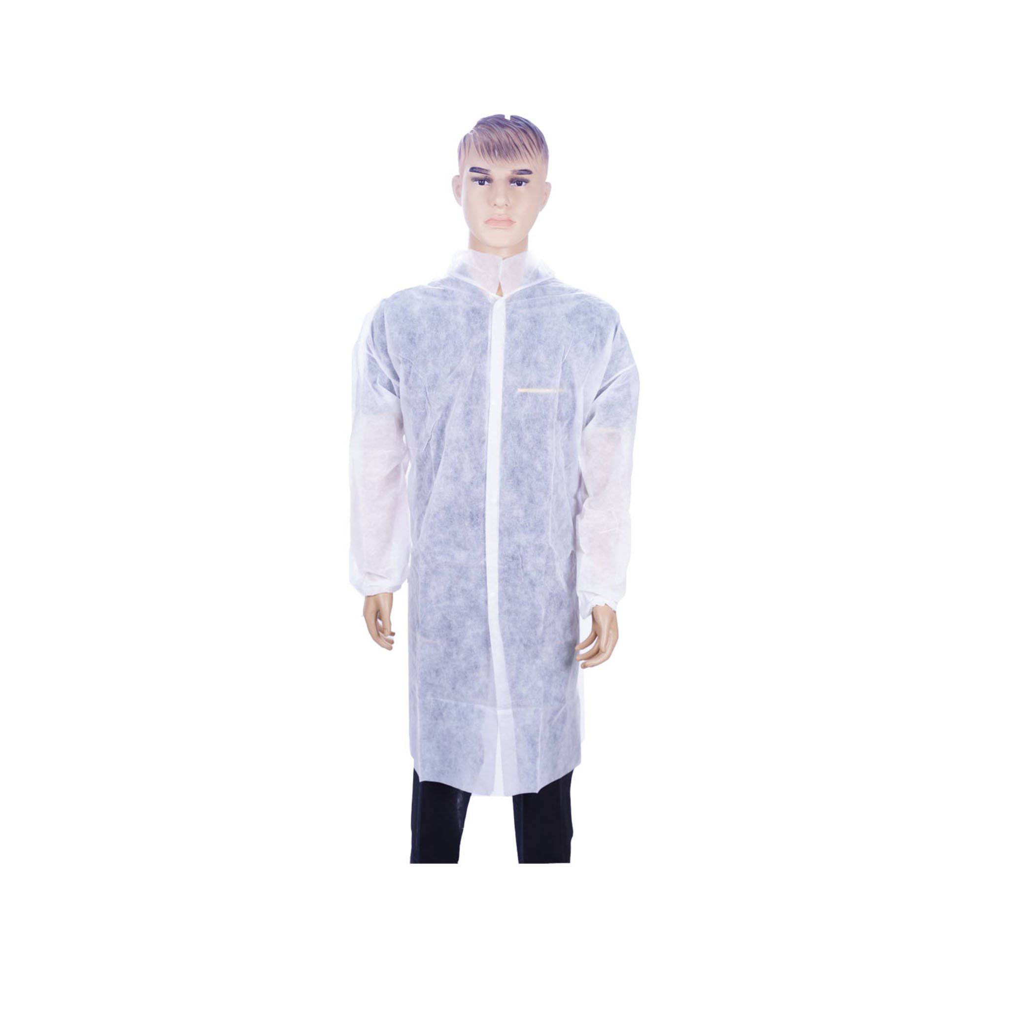 Hotpack | Non Woven Visitor Coat White Color Large | 50 Pieces - Hotpack Oman