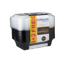 Black Base Container 38 oz with Lids 8 + 2 Free