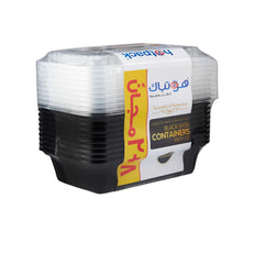 Black Base Container 38 oz with Lids 8 + 2 Free