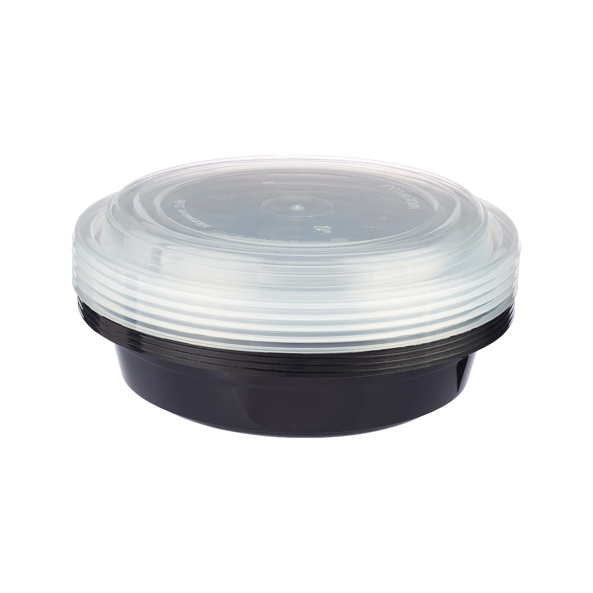 Black Base Round Container +Lid 16 Oz