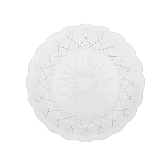 18 Cm Round Crystal Design Plate 