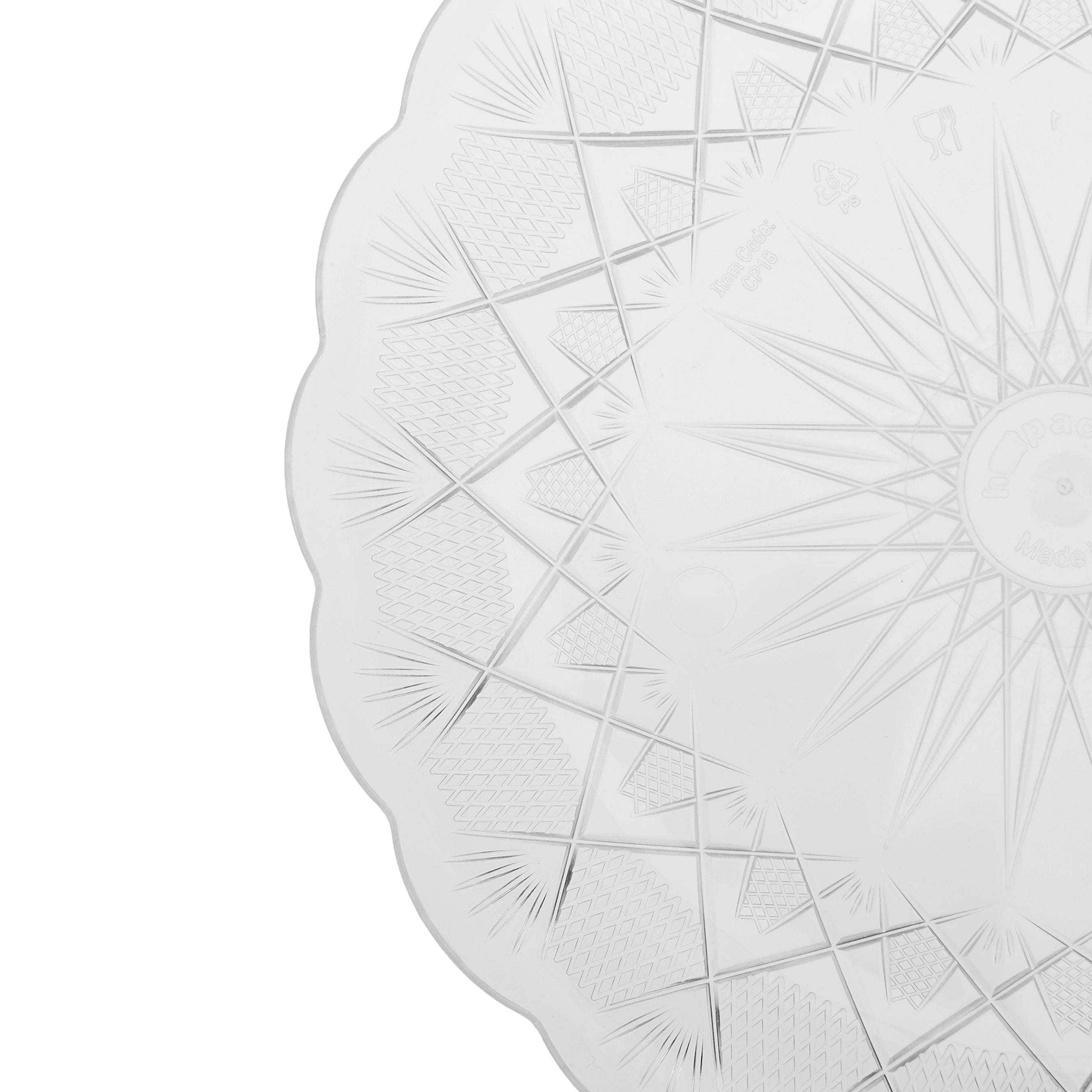 18 Cm Round Crystal Design Plate 