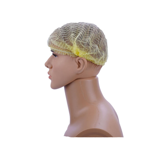 Bouffant Cap Yellow Color  100 Pieces X 10 Packets