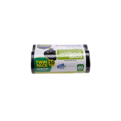 7 Packets Twin Pack Garbage Roll Black 65x95cm 30 Gallon 25 % off