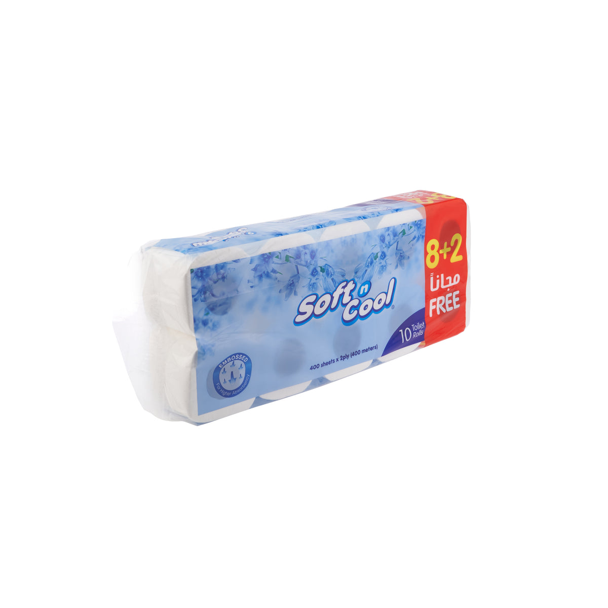 Soft n Cool Toilet Rolls 400 Sheets x 2 Ply 8+2 FREE 10 Rolls*10Packet
