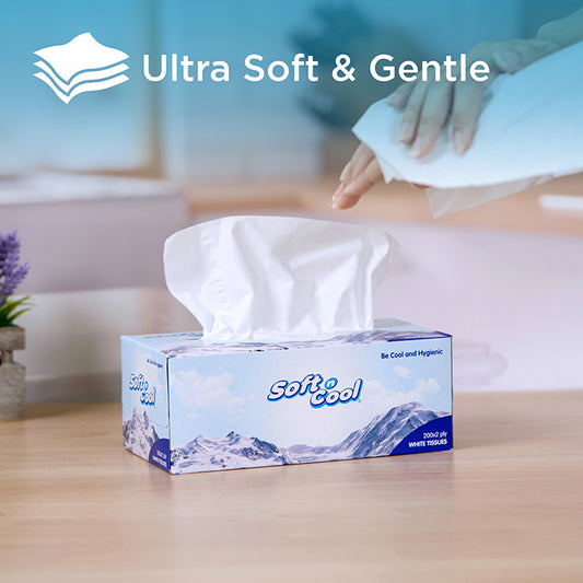 Soft N Cool Facial Tissue 200 Sheets X 2 Ply ( 5 x6 boxes)30 Boxes