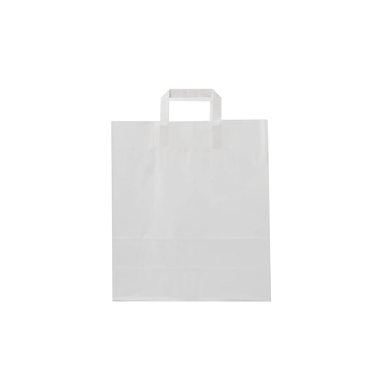 Paper Bag White Flat Handle 32X12X35 Cm