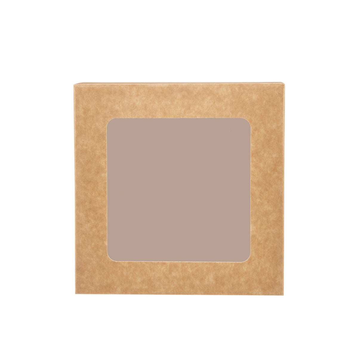 KRAFT SQUARE SALAD BOX 160 x 160 MM WITH WINDOW 250 Pieces - Hotpack Oman