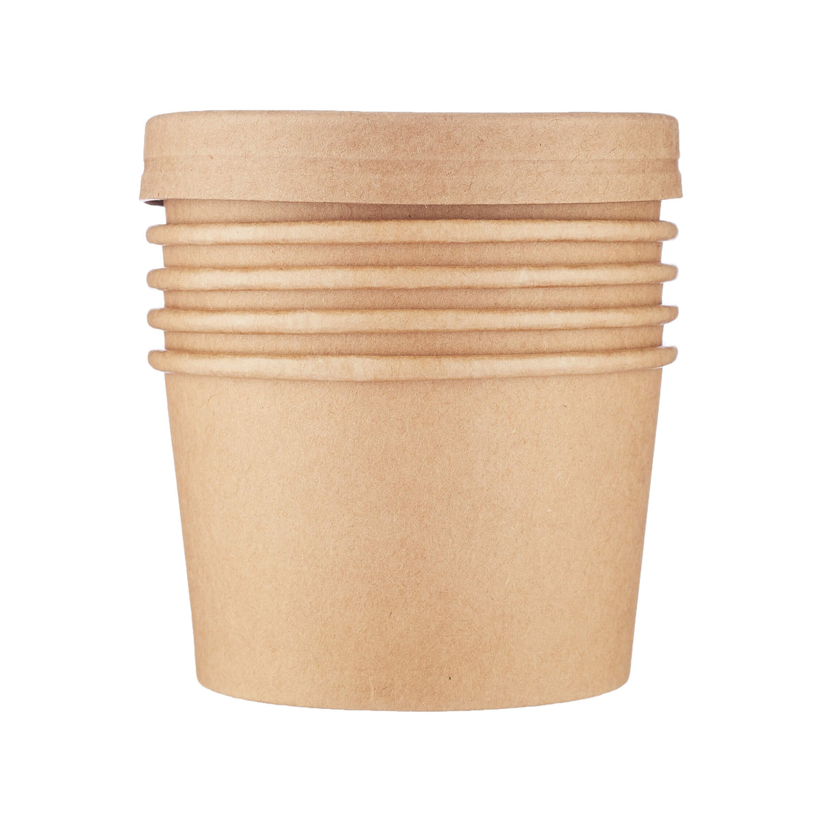 100 Pieces Kraft Paper Noodle Bowl with Kraft Lid