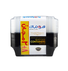 Black Base Container 38 oz with Lids 8 + 2 Free